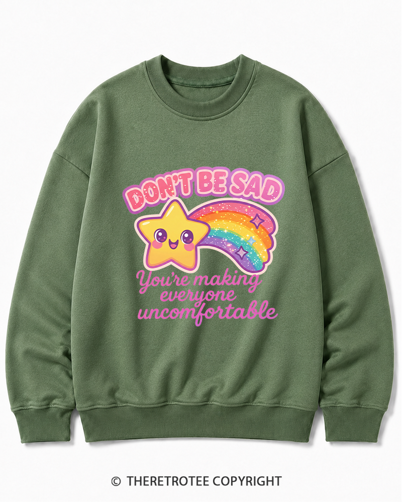 TheRetroTee Sarcastic Rainbow Star 1970s Cotton Sweatshirt