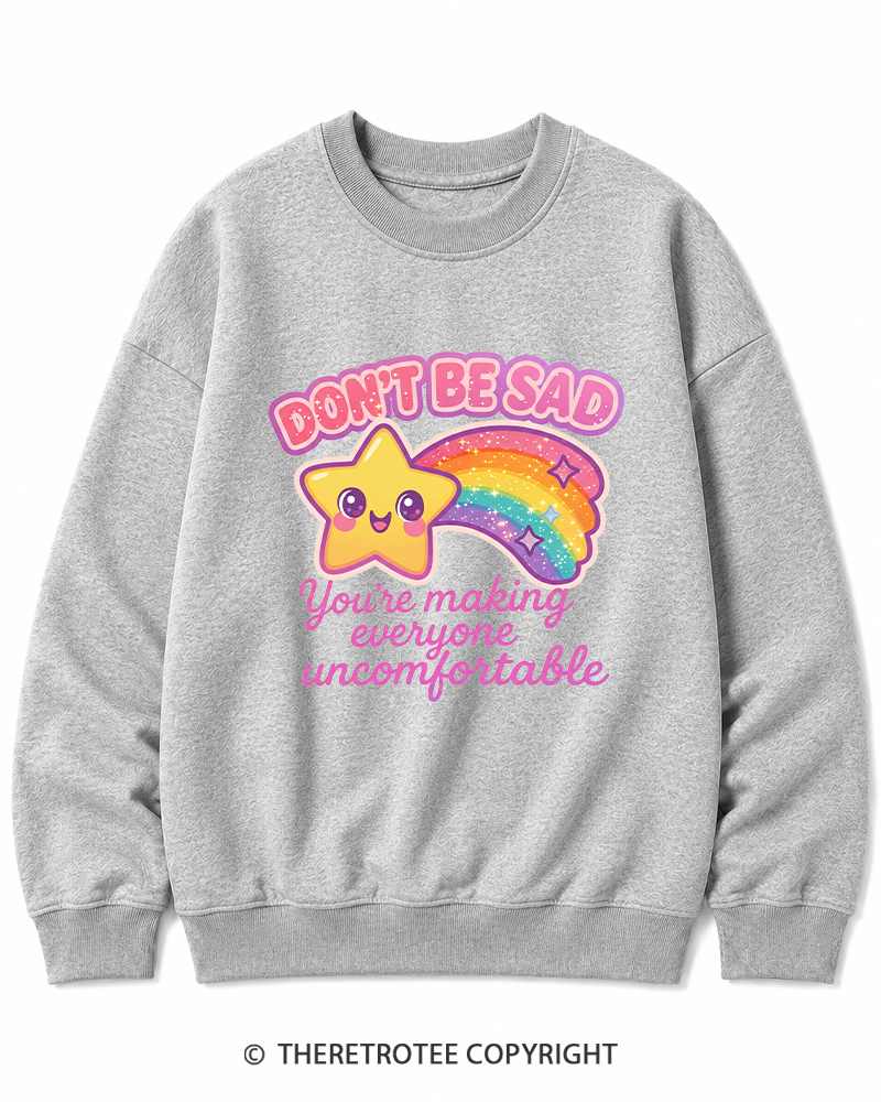 TheRetroTee Sarcastic Rainbow Star 1970s Cotton Sweatshirt