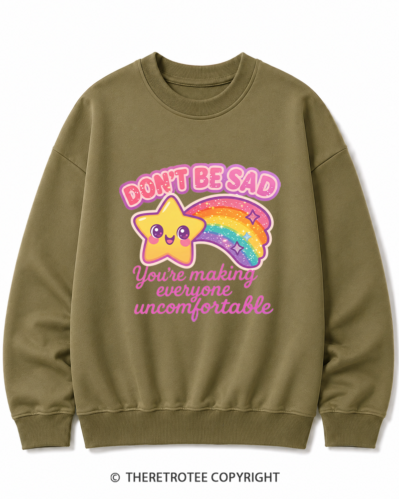 TheRetroTee Sarcastic Rainbow Star 1970s Cotton Sweatshirt