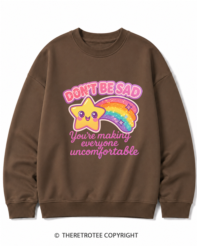 TheRetroTee Sarcastic Rainbow Star 1970s Cotton Sweatshirt