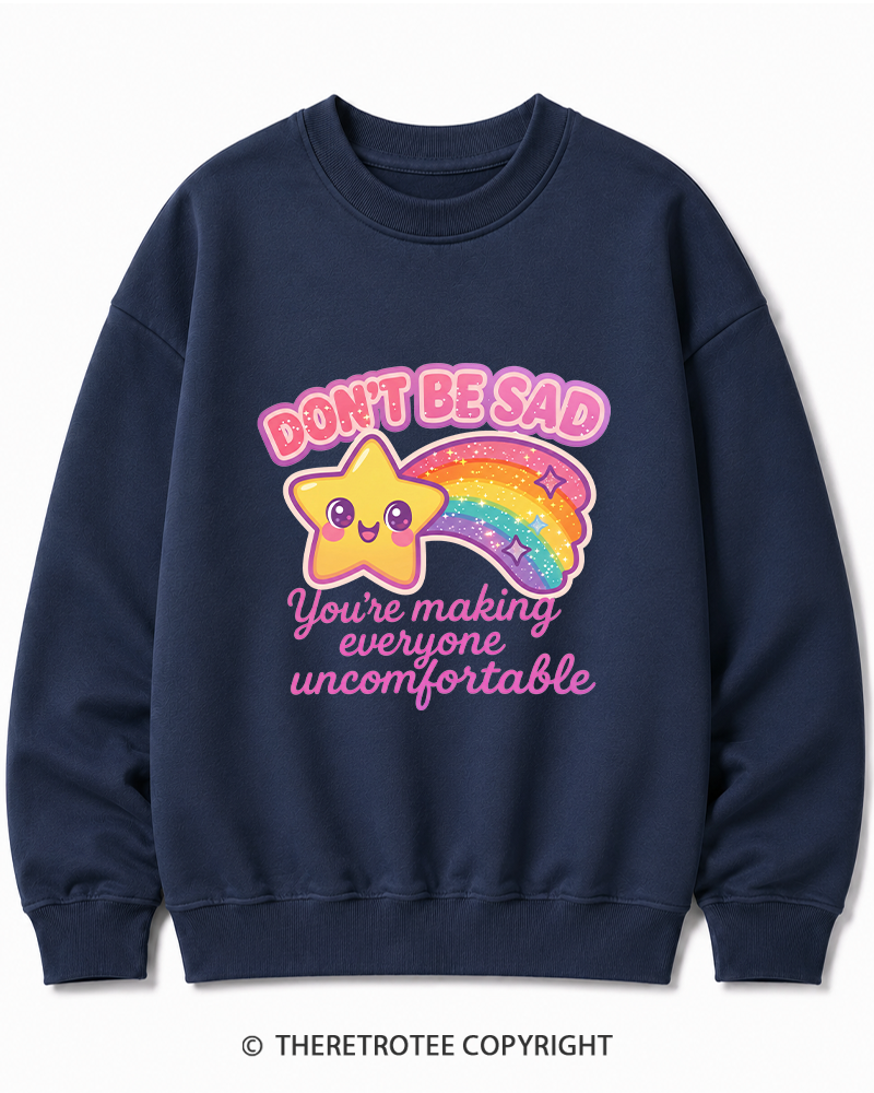 TheRetroTee Sarcastic Rainbow Star 1970s Cotton Sweatshirt