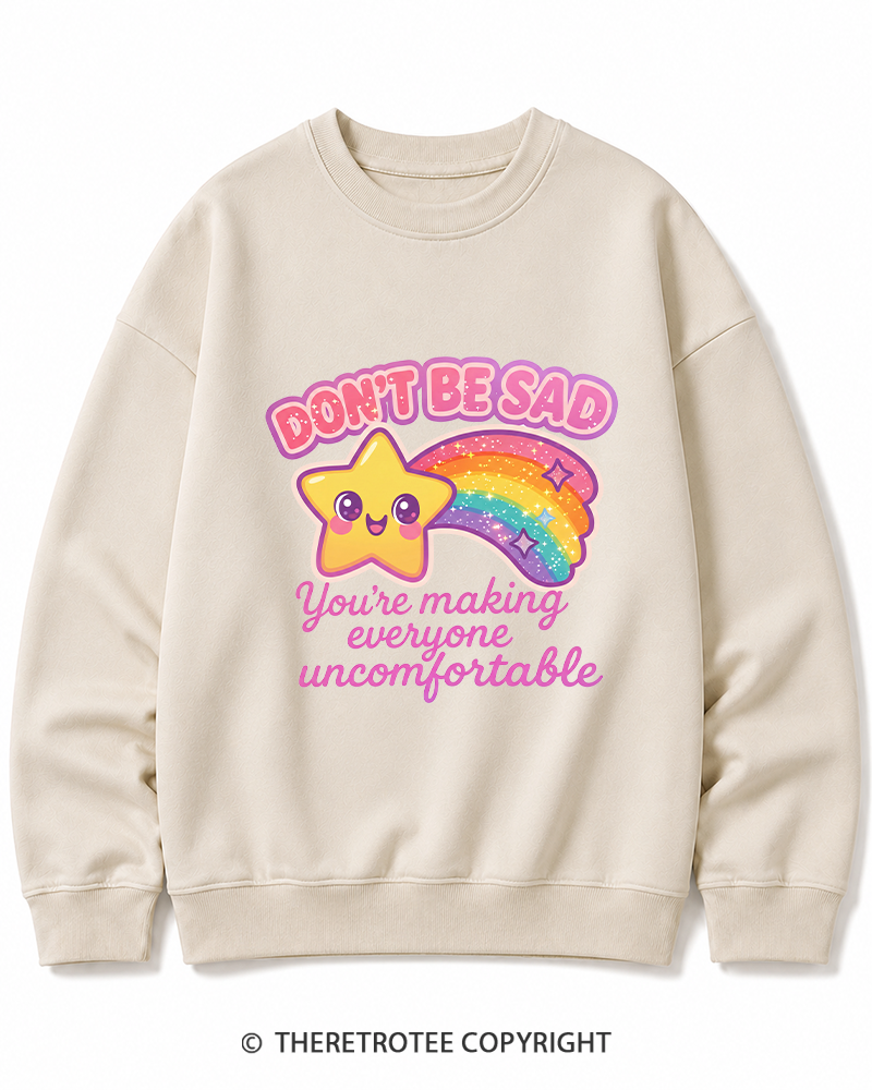 TheRetroTee Sarcastic Rainbow Star 1970s Cotton Sweatshirt