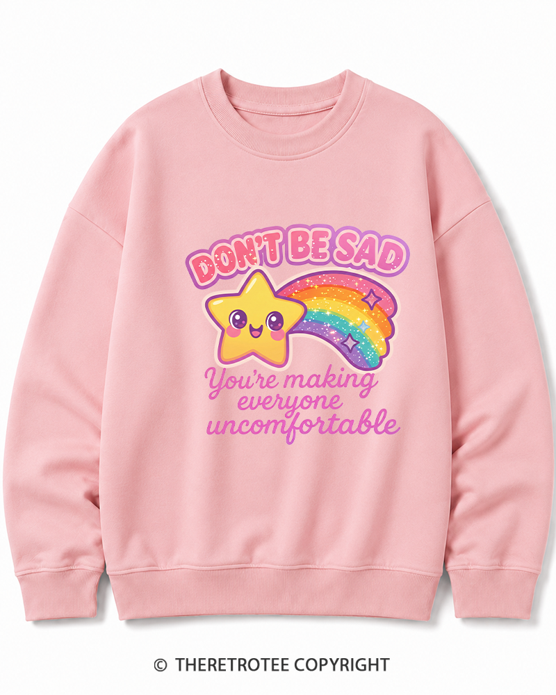 TheRetroTee Sarcastic Rainbow Star 1970s Cotton Sweatshirt