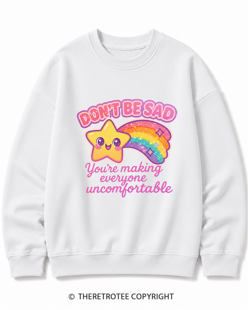TheRetroTee Sarcastic Rainbow Star 1970s Cotton Sweatshirt
