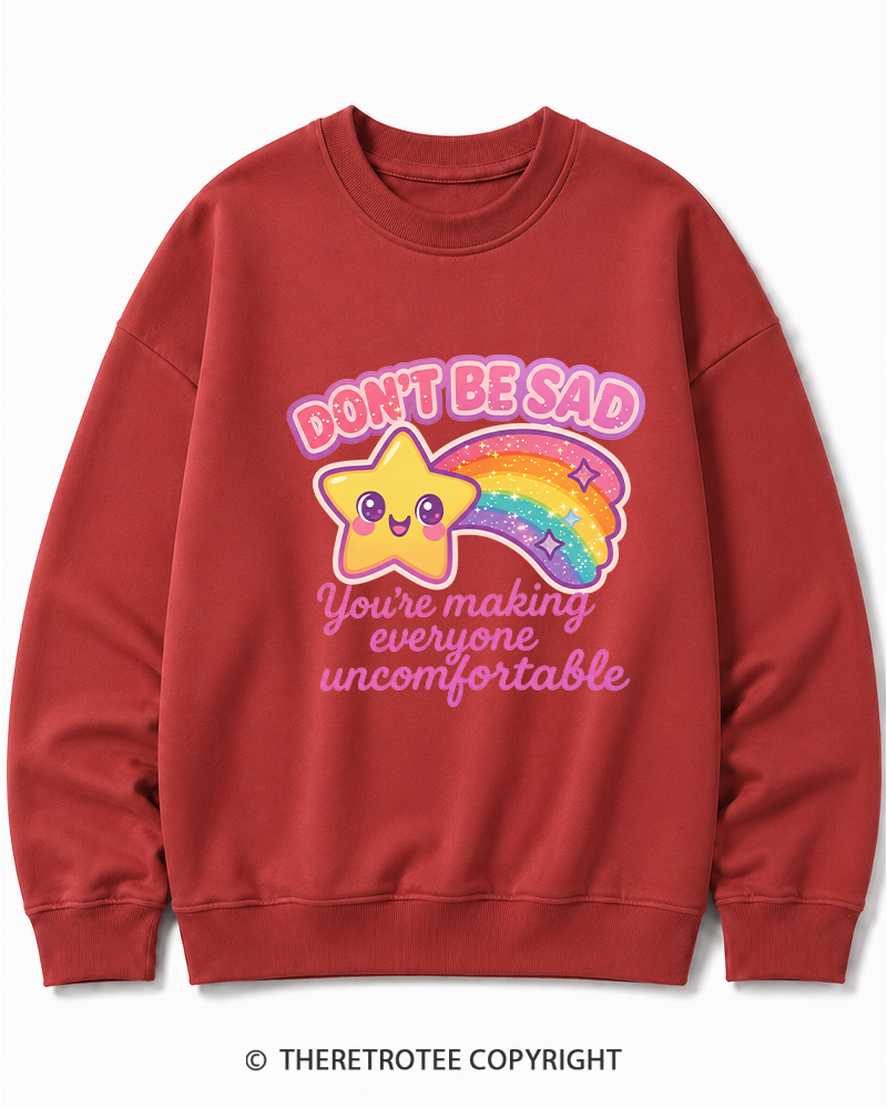 TheRetroTee Sarcastic Rainbow Star 1970s Cotton Sweatshirt