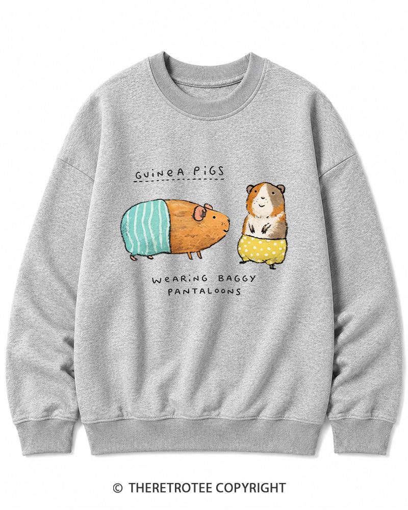 TheRetroTee Vintage Cute Guinea Pig Whimsical Cotton Sweatshirt