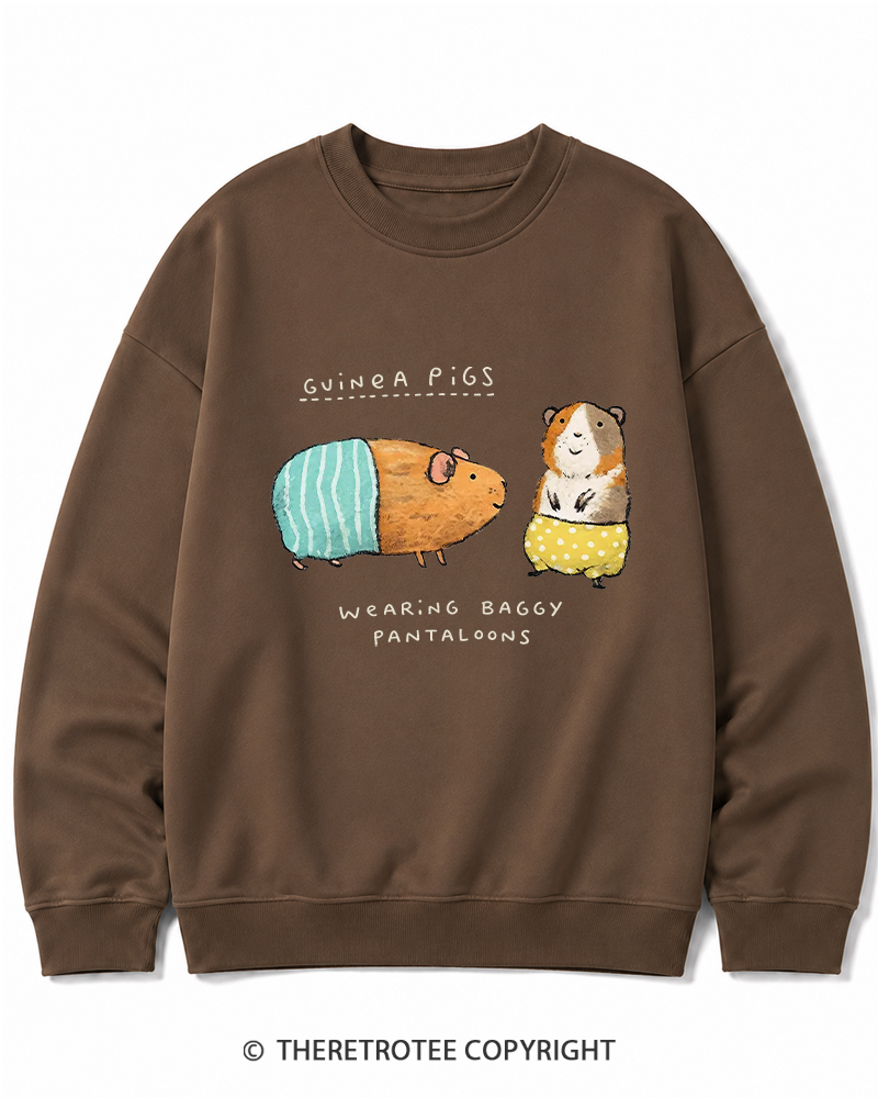 TheRetroTee Vintage Cute Guinea Pig Whimsical Cotton Sweatshirt