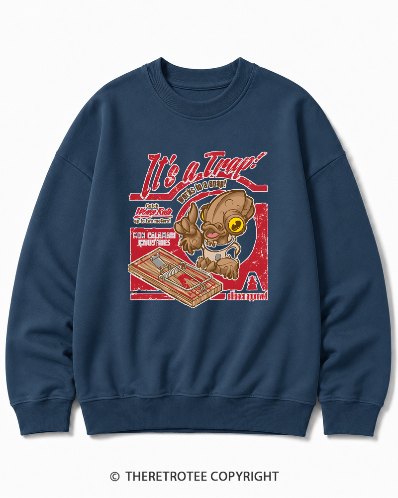 TheRetroTee It's a Trap 1980s Cotton Sweatshirt