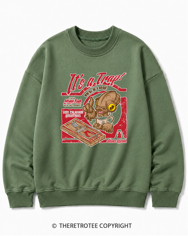 TheRetroTee It's a Trap 1980s Cotton Sweatshirt