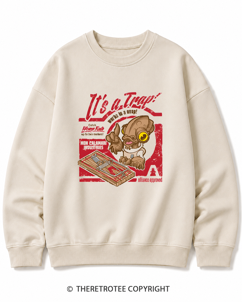 TheRetroTee It's a Trap 1980s Cotton Sweatshirt