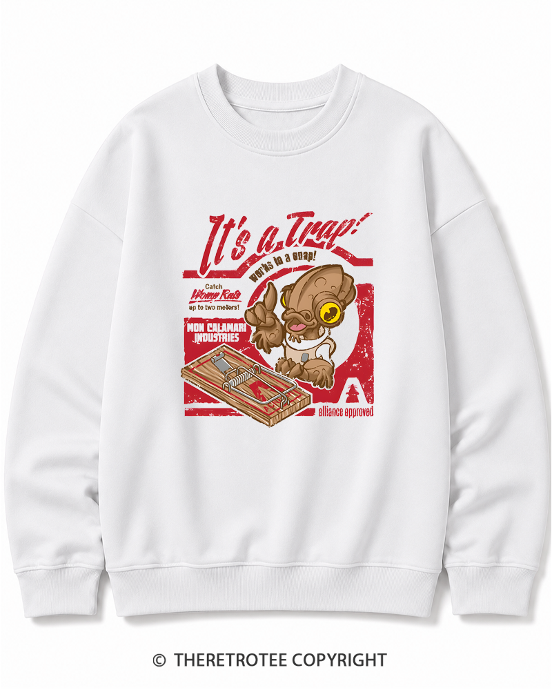 TheRetroTee It's a Trap 1980s Cotton Sweatshirt