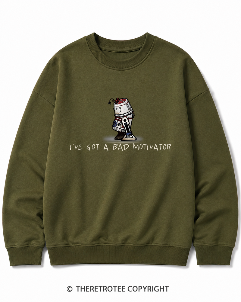 TheRetroTee I've Got a Bad Motivator 1970s Cotton Sweatshirt
