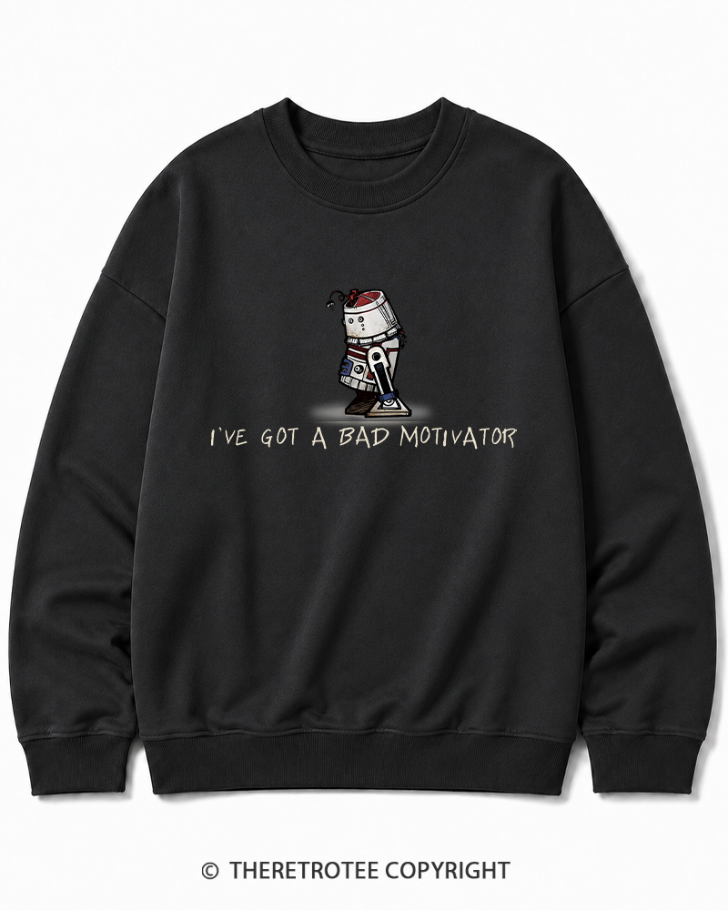 TheRetroTee I've Got a Bad Motivator 1970s Cotton Sweatshirt