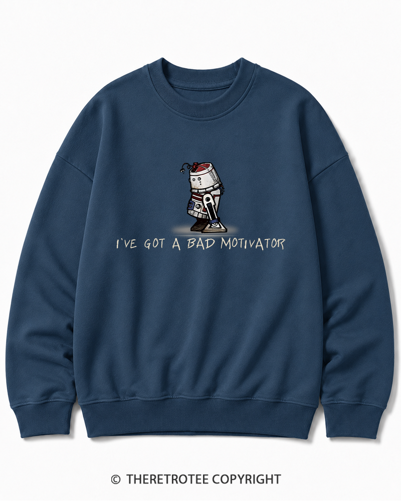 TheRetroTee I've Got a Bad Motivator 1970s Cotton Sweatshirt