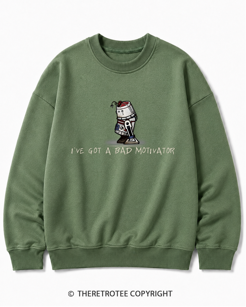 TheRetroTee I've Got a Bad Motivator 1970s Cotton Sweatshirt