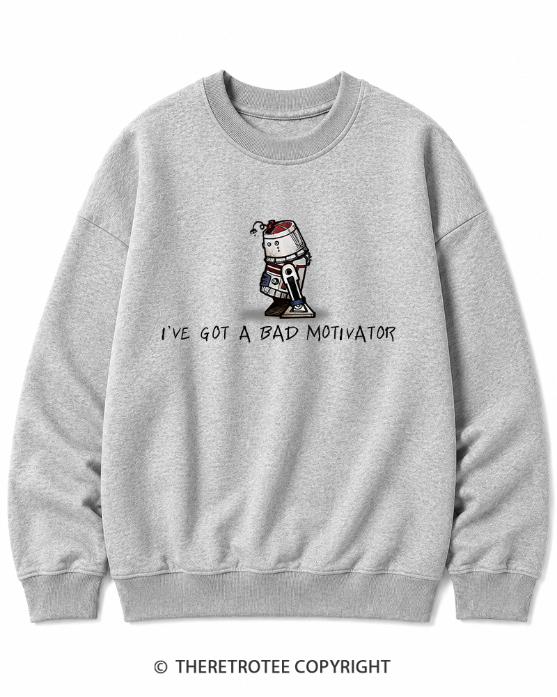 TheRetroTee I've Got a Bad Motivator 1970s Cotton Sweatshirt