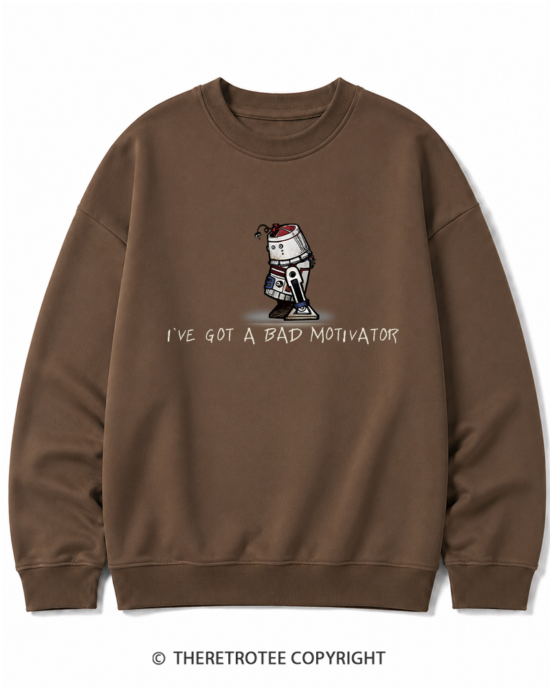 TheRetroTee I've Got a Bad Motivator 1970s Cotton Sweatshirt