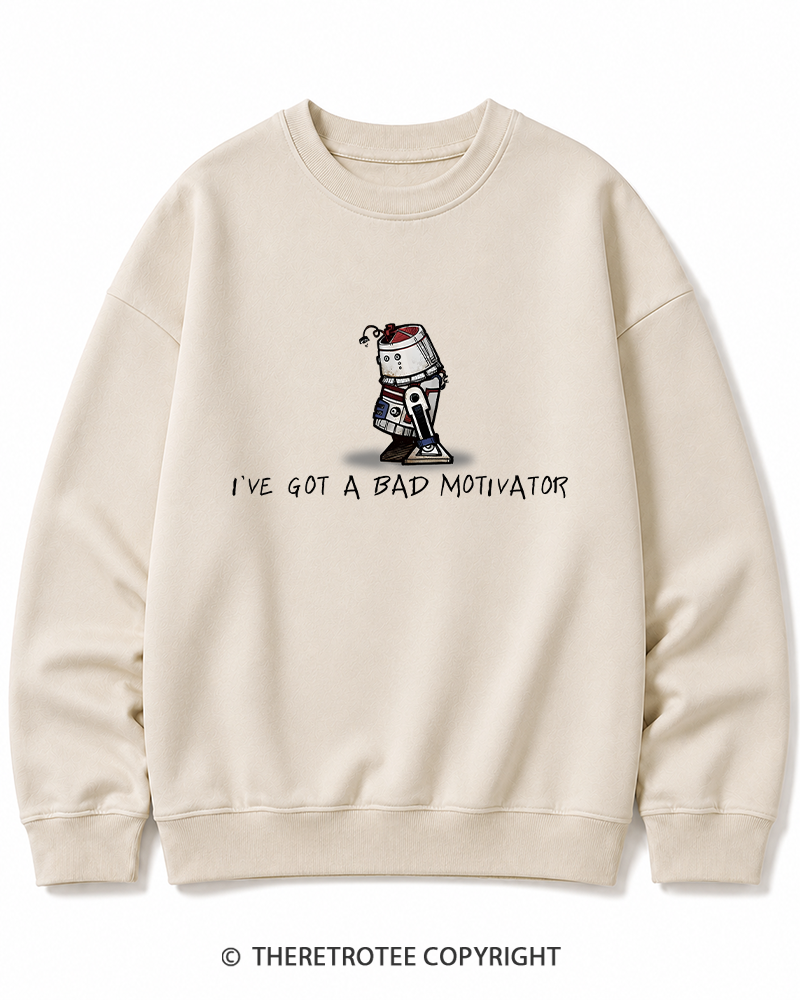 TheRetroTee I've Got a Bad Motivator 1970s Cotton Sweatshirt