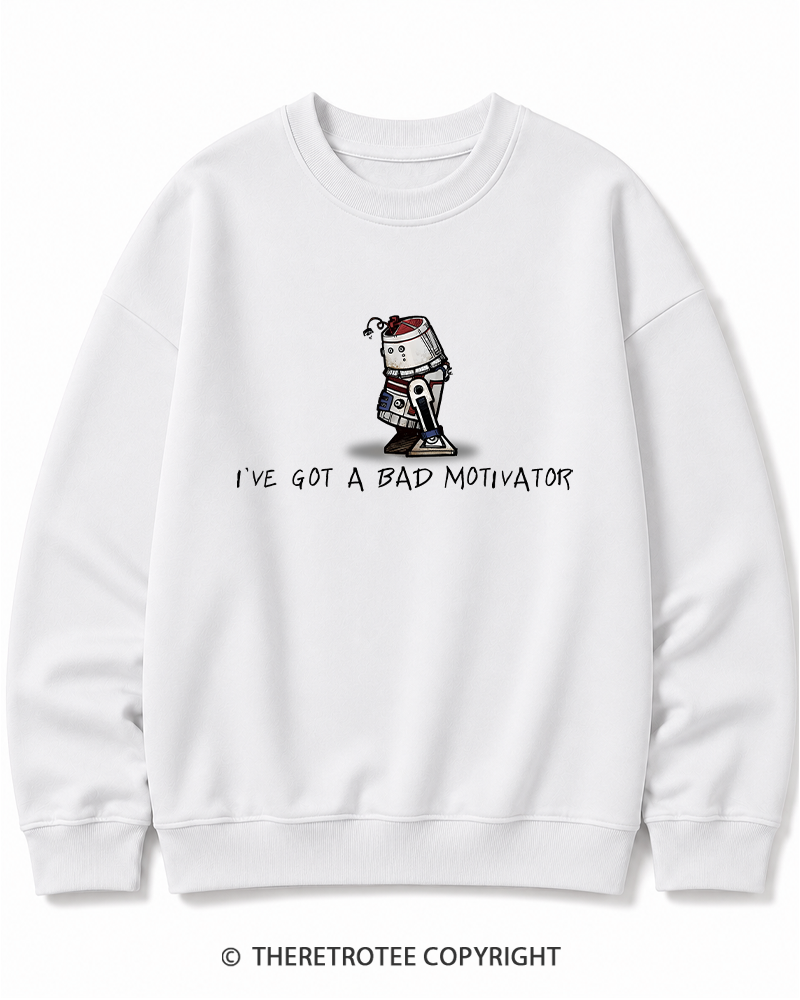 TheRetroTee I've Got a Bad Motivator 1970s Cotton Sweatshirt