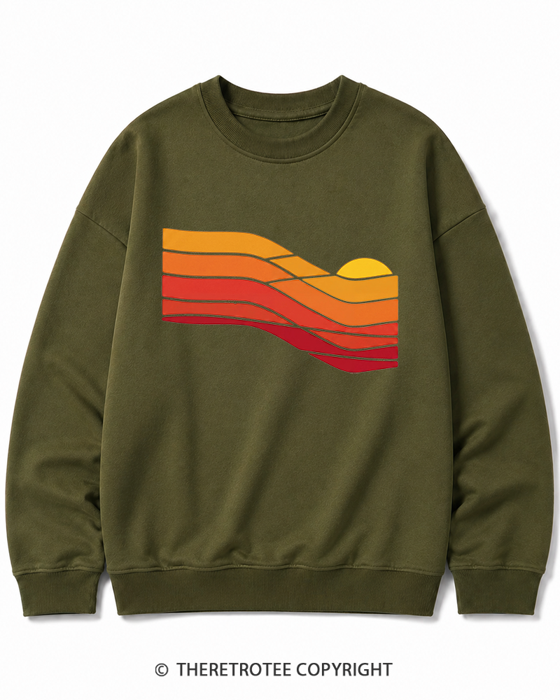 TheRetroTee Sunset Retro 1980s Cotton Sweatshirt
