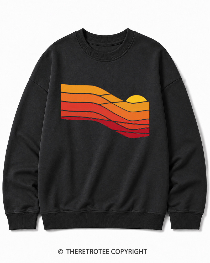 TheRetroTee Sunset Retro 1980s Cotton Sweatshirt