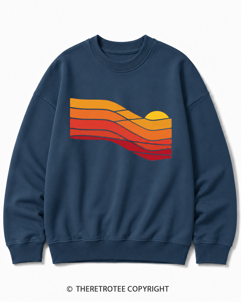 TheRetroTee Sunset Retro 1980s Cotton Sweatshirt