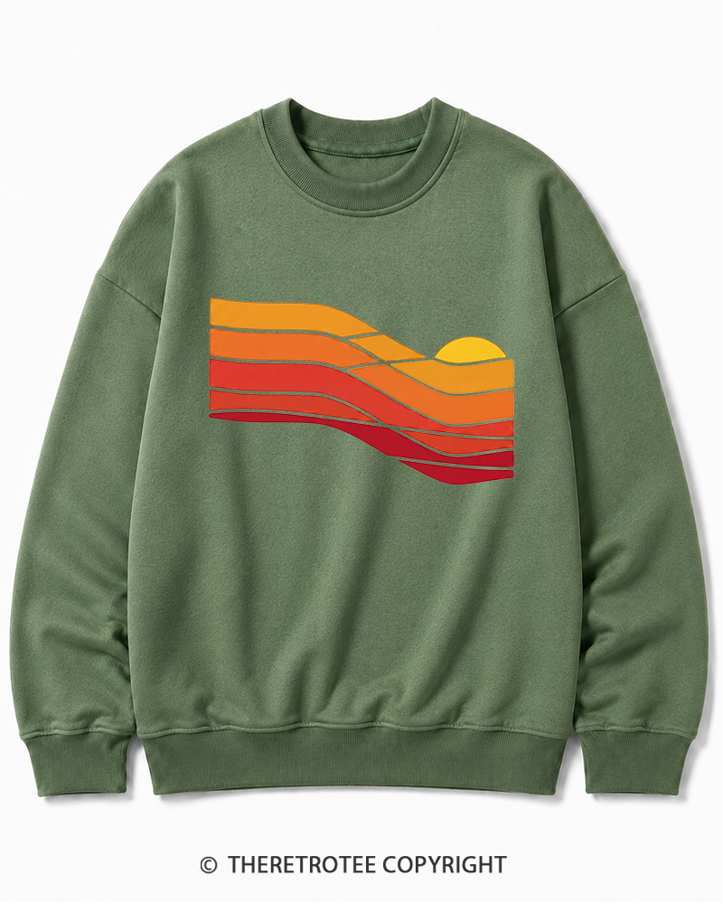 TheRetroTee Sunset Retro 1980s Cotton Sweatshirt