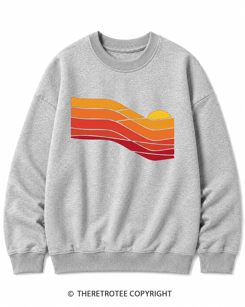TheRetroTee Sunset Retro 1980s Cotton Sweatshirt