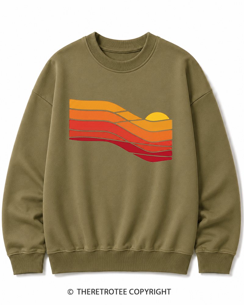 TheRetroTee Sunset Retro 1980s Cotton Sweatshirt