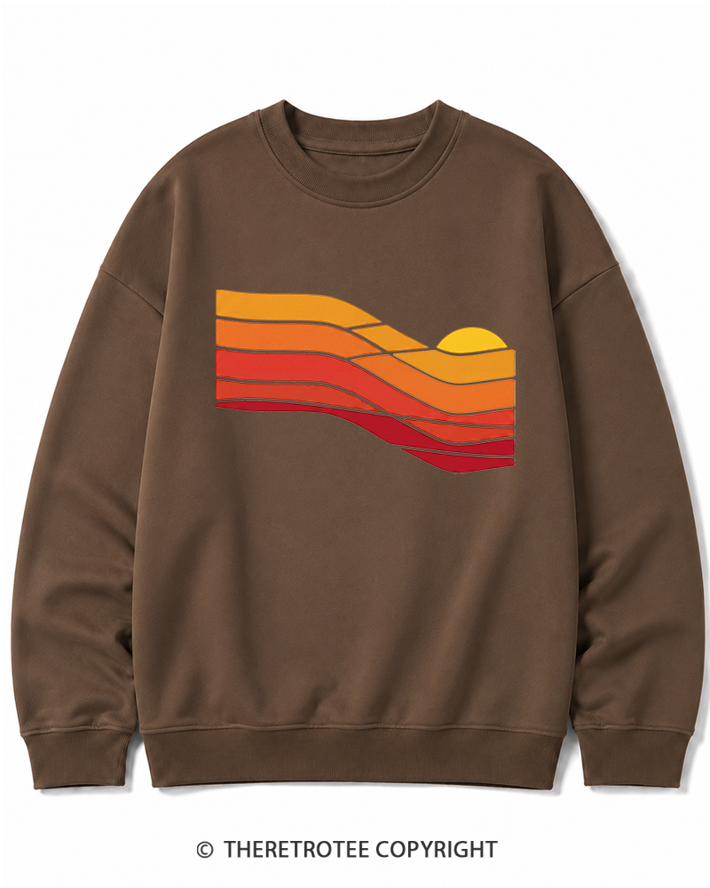 TheRetroTee Sunset Retro 1980s Cotton Sweatshirt