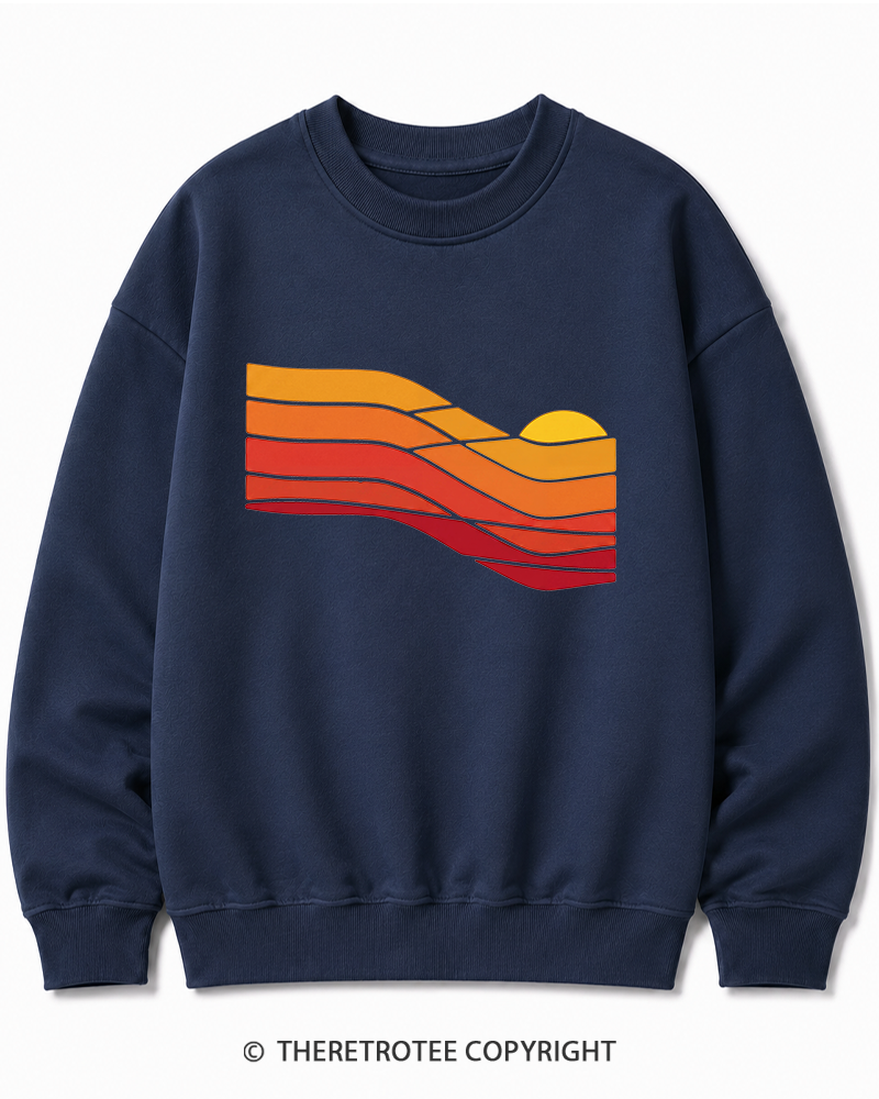 TheRetroTee Sunset Retro 1980s Cotton Sweatshirt