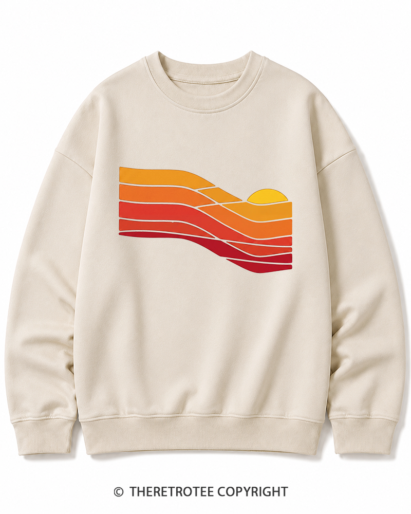 TheRetroTee Sunset Retro 1980s Cotton Sweatshirt