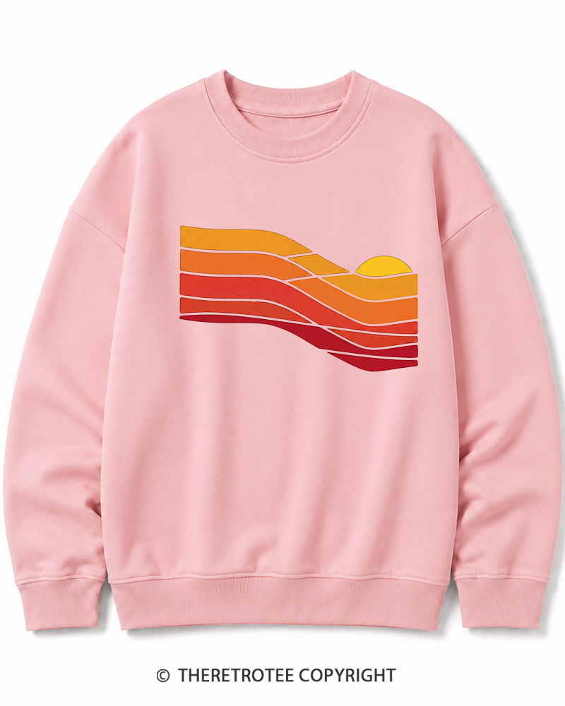 TheRetroTee Sunset Retro 1980s Cotton Sweatshirt