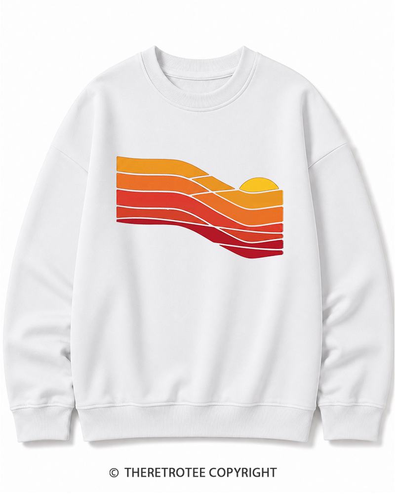 TheRetroTee Sunset Retro 1980s Cotton Sweatshirt