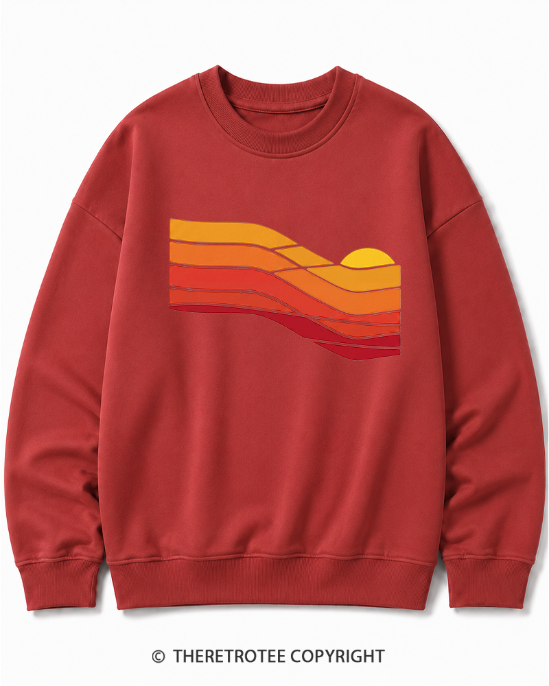 TheRetroTee Sunset Retro 1980s Cotton Sweatshirt