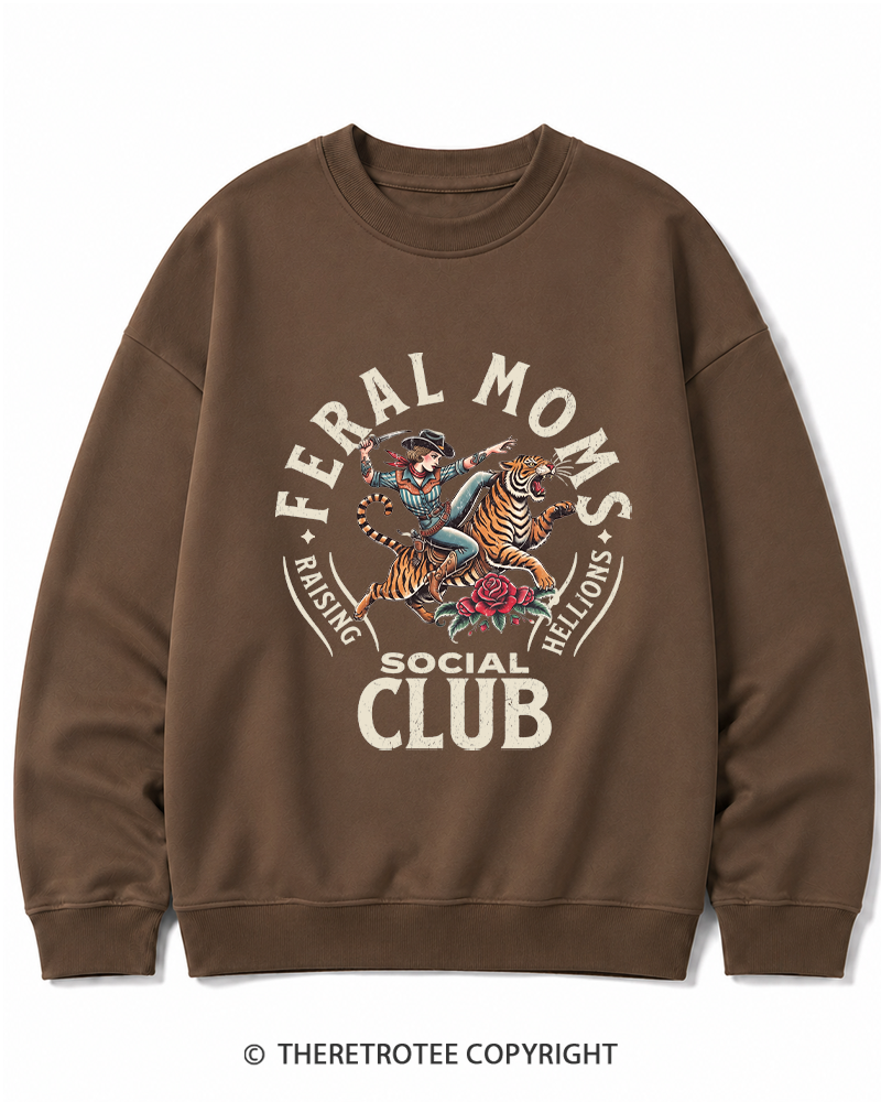 TheRetroTee Feral Moms Social Club 1950s Cotton Sweatshirt