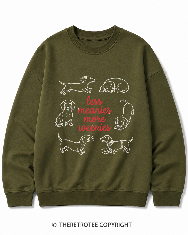 TheRetroTee Less Meanies More Weenies 1980s Cotton Sweatshirt