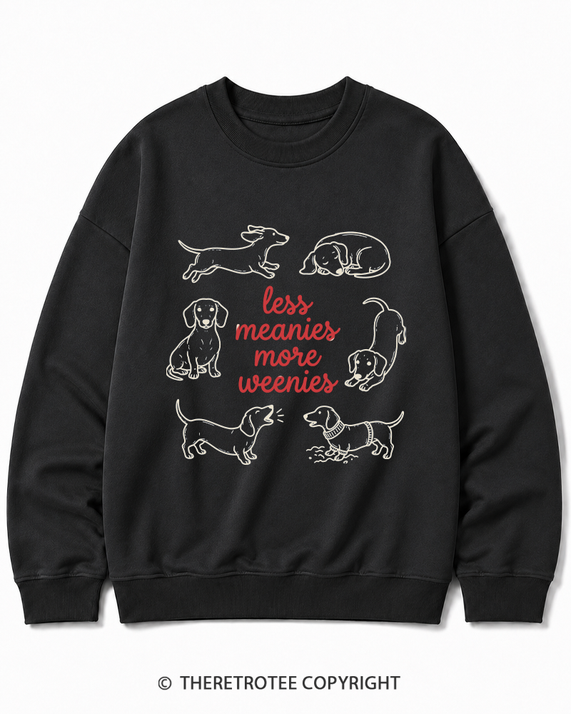 TheRetroTee Less Meanies More Weenies 1980s Cotton Sweatshirt
