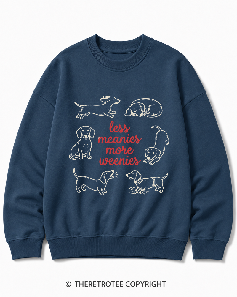 TheRetroTee Less Meanies More Weenies 1980s Cotton Sweatshirt