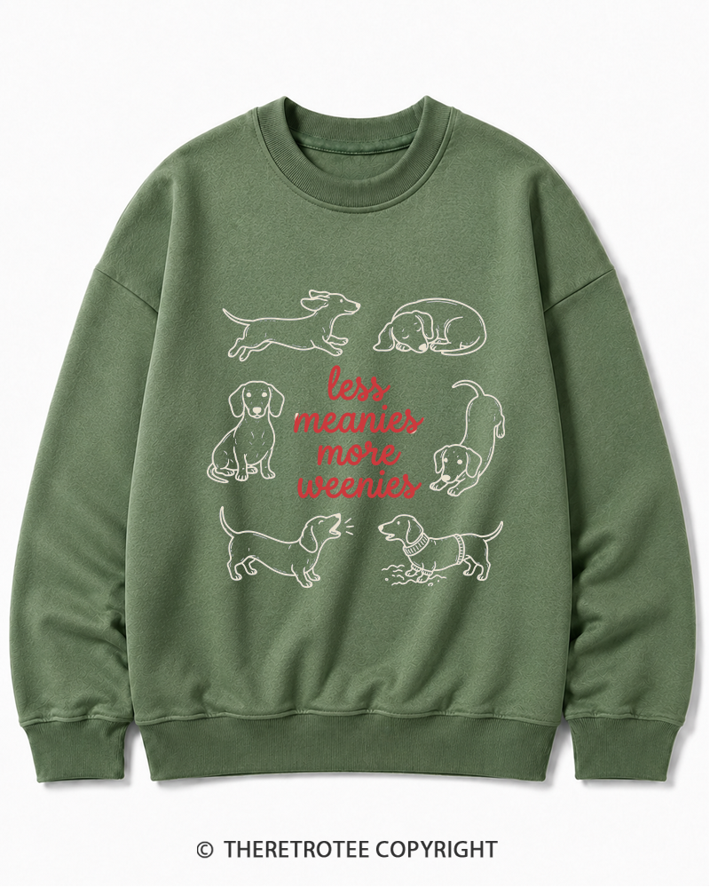 TheRetroTee Less Meanies More Weenies 1980s Cotton Sweatshirt