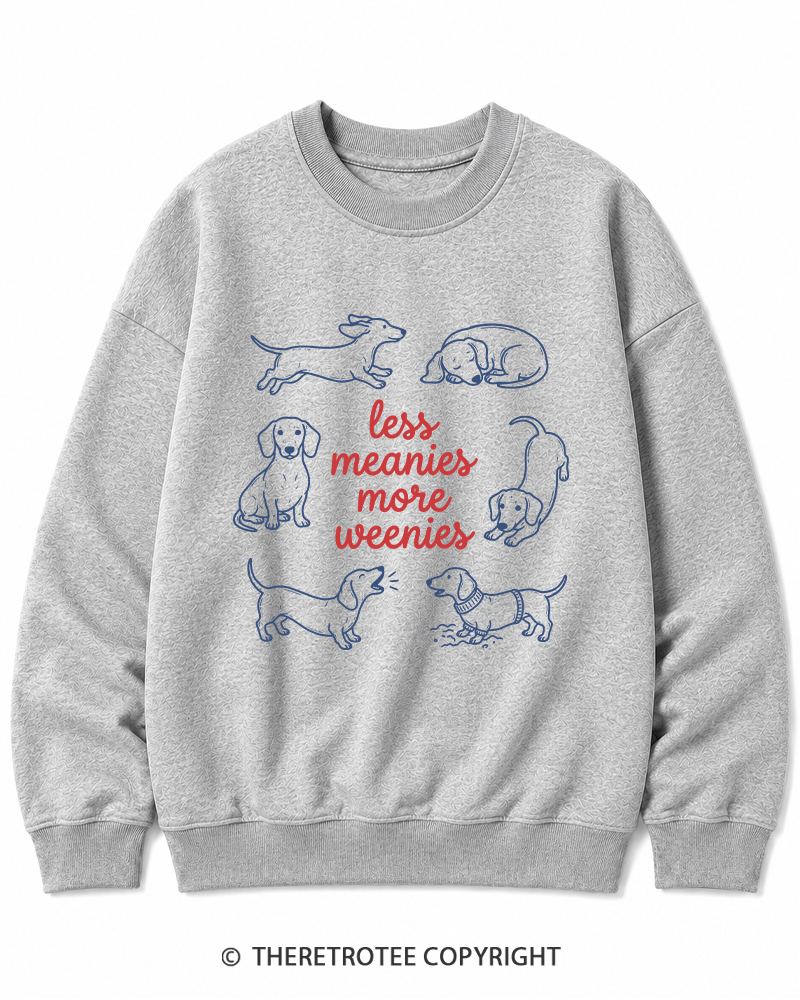 TheRetroTee Less Meanies More Weenies 1980s Cotton Sweatshirt
