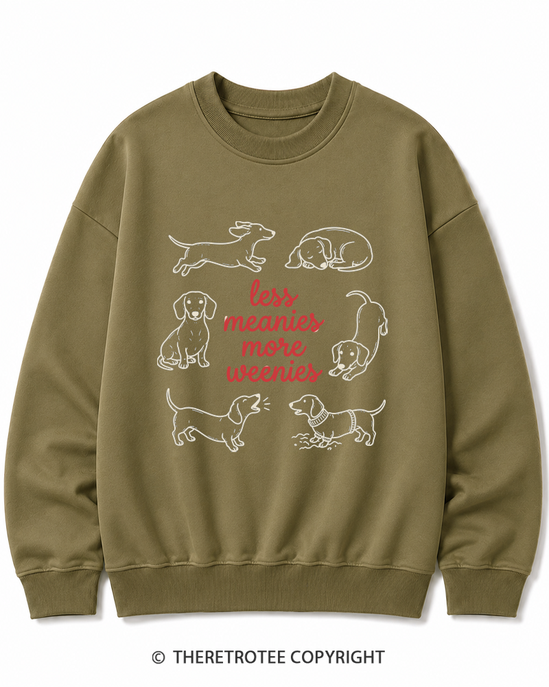 TheRetroTee Less Meanies More Weenies 1980s Cotton Sweatshirt