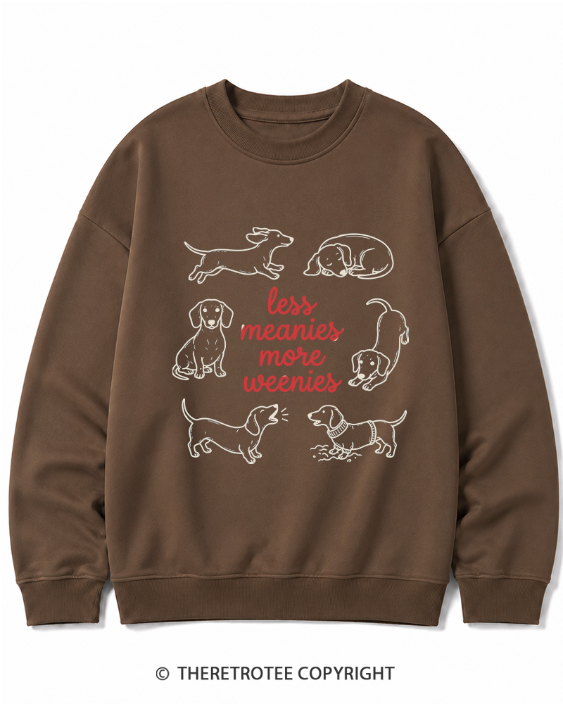 TheRetroTee Less Meanies More Weenies 1980s Cotton Sweatshirt