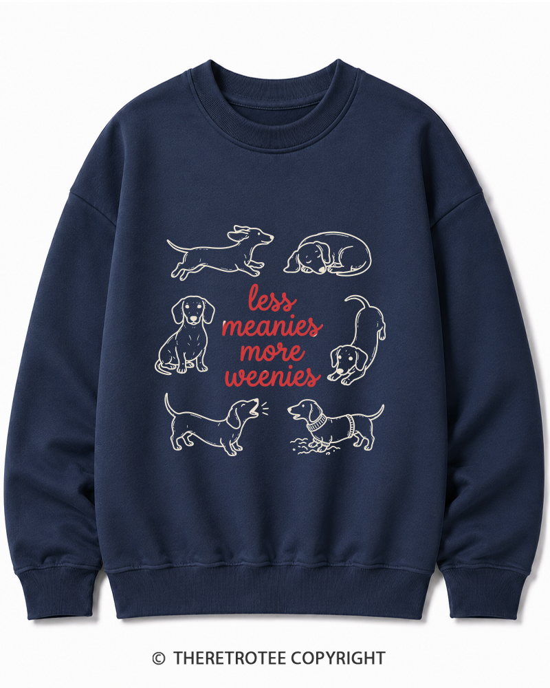 TheRetroTee Less Meanies More Weenies 1980s Cotton Sweatshirt
