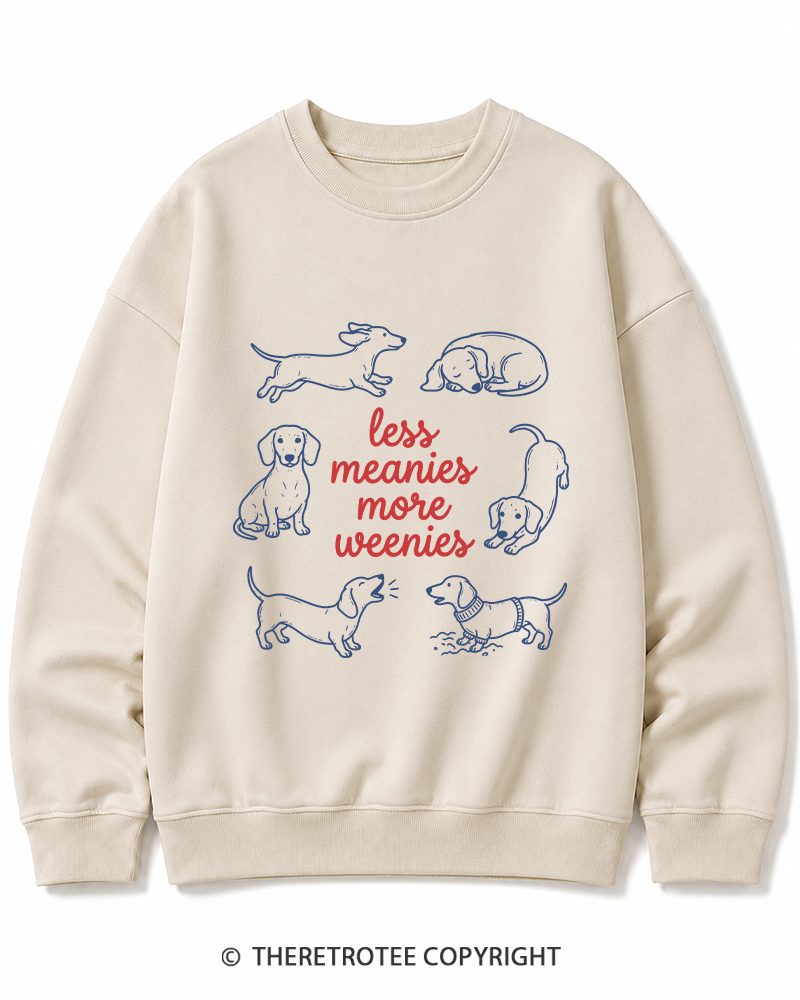 TheRetroTee Less Meanies More Weenies 1980s Cotton Sweatshirt