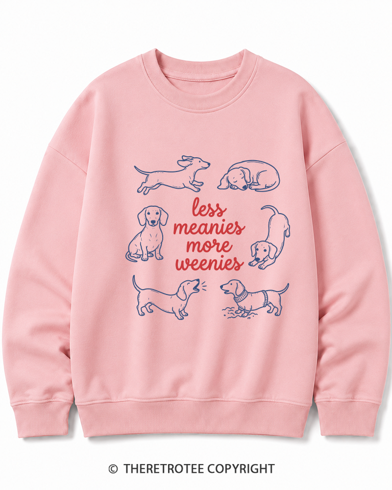 TheRetroTee Less Meanies More Weenies 1980s Cotton Sweatshirt