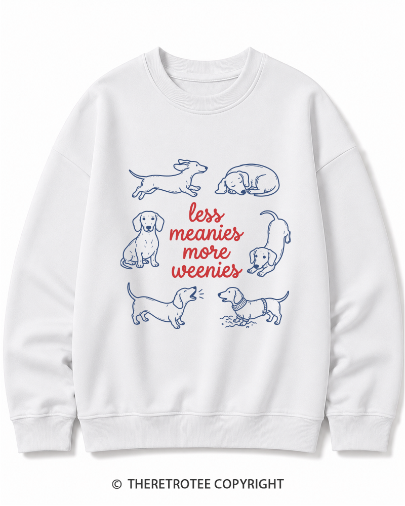 TheRetroTee Less Meanies More Weenies 1980s Cotton Sweatshirt