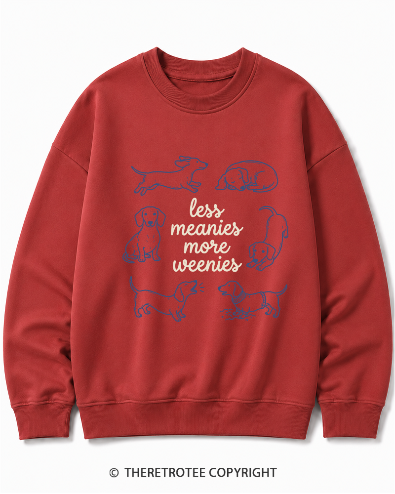 TheRetroTee Less Meanies More Weenies 1980s Cotton Sweatshirt