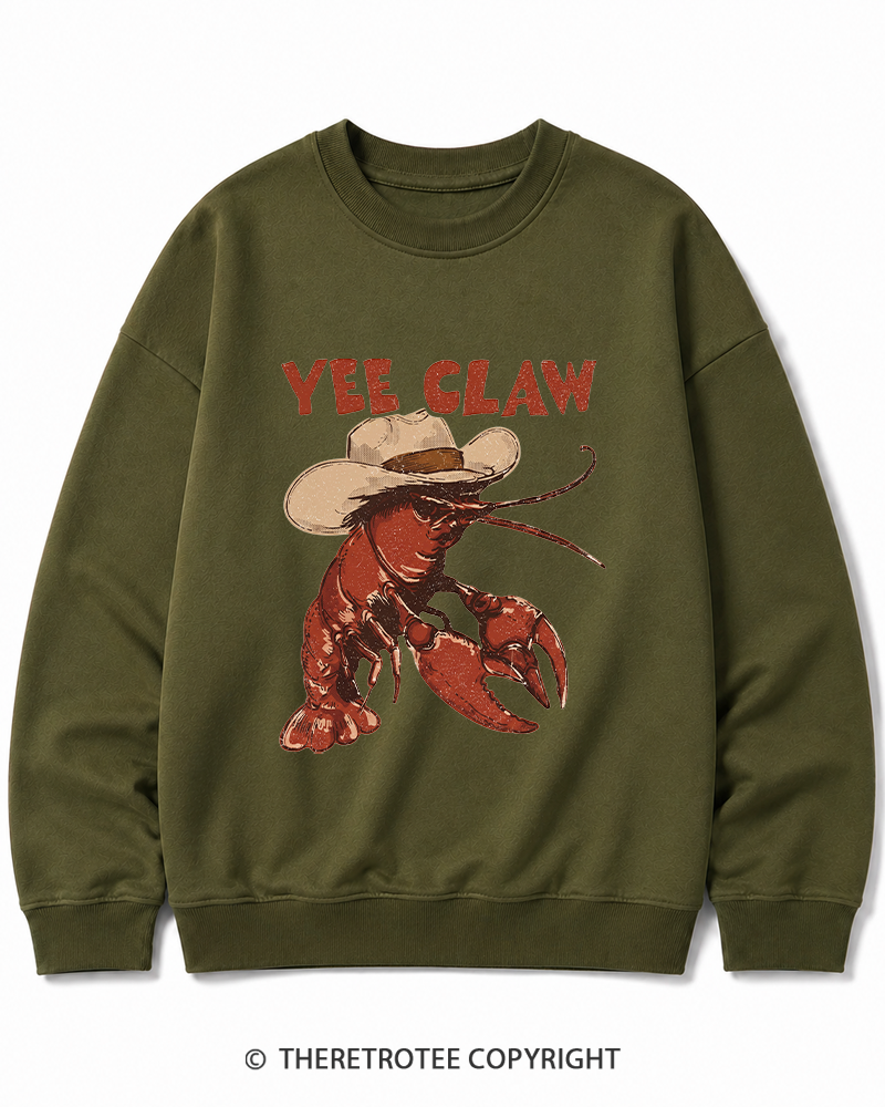 TheRetroTee Trendy Yee Claw 1980s Cotton Sweatshirt