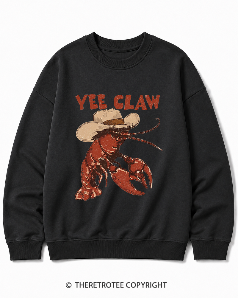 TheRetroTee Trendy Yee Claw 1980s Cotton Sweatshirt